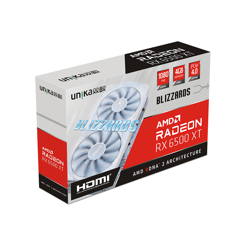 UNIKA Radeon RX 6500 XT BLIZZARDS 4GD6 V2 Dual Fan Graphics Card - Image 6